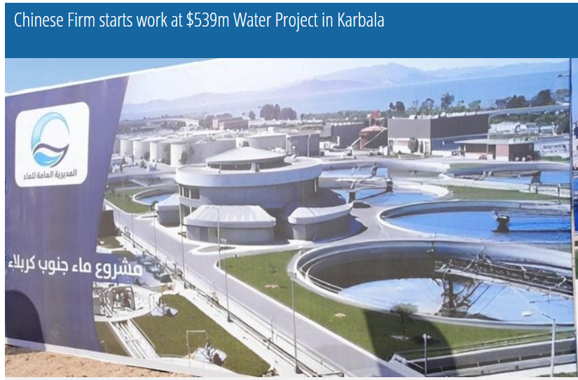 Chinese Firm starts work at $539m Water Project in Karbala